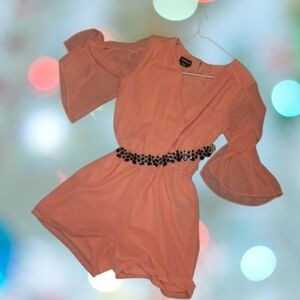 Ladies BEBE Coral Belted Romper     Size XS